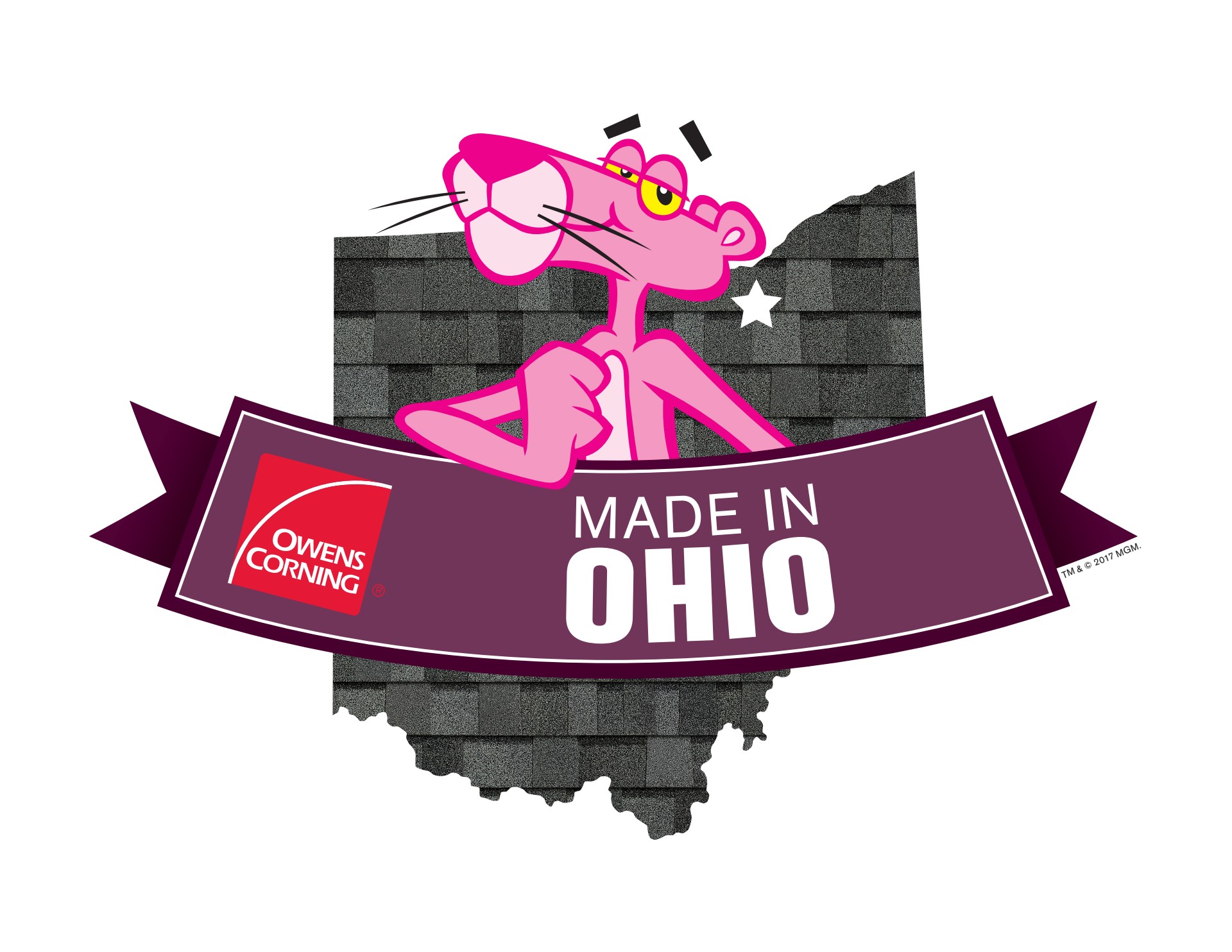 Owens-Corning-Made-In-Ohio-Pink-Panther-Logo