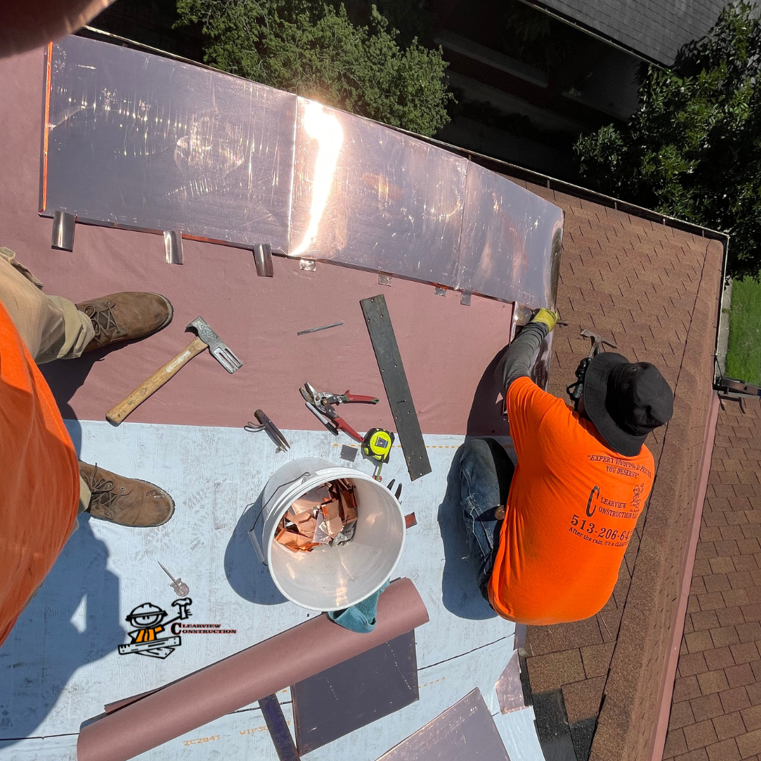 6 Copper metal work in progress, Clearview Construction client photograph
